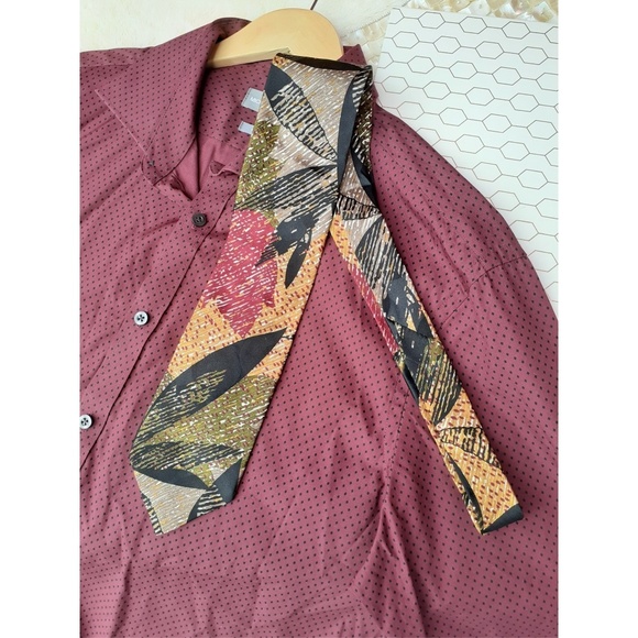 Dior Vintage Trending Italian Silk Tie Leaves - Picture 3 of 8